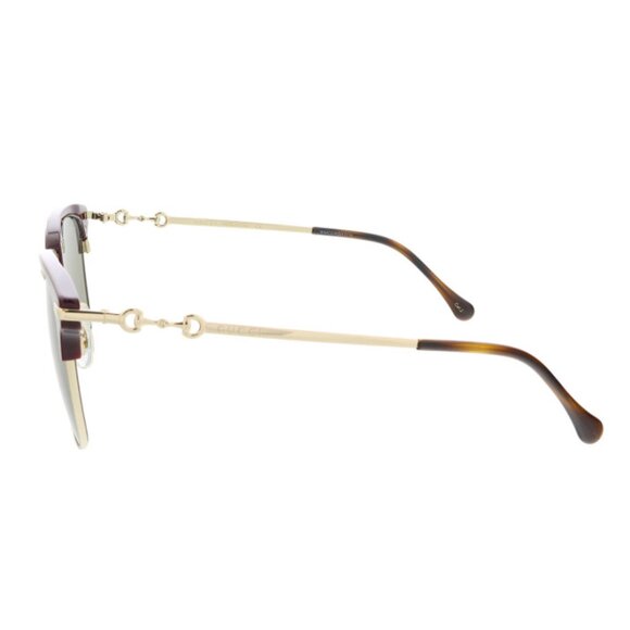 GUCCI GG0918S-003 Unisex Sunglasses Burgundy Red Gold Brown Tortoise/Green 56 mm - Picture 3 of 3